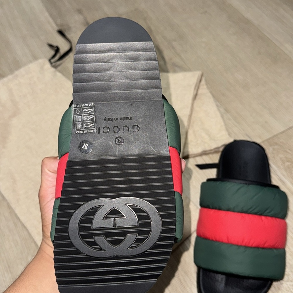 Gucci - Web padded nylon slides size 37 - Picture 10 of 15